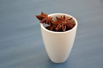 Brown Star Anise on White Ceramic Mug