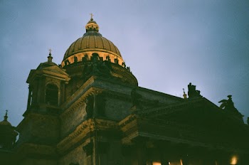 Brown Temple during Night Time
