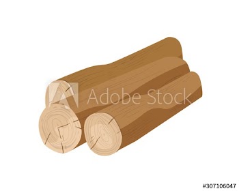 Brown tree trunks flat vector illustration