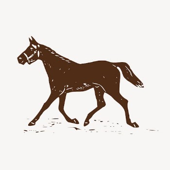Brown trotting horse, vintage animal | Free Vector Illustration - rawpixel
