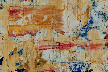 Brown, White, and Blue Abstract Painting