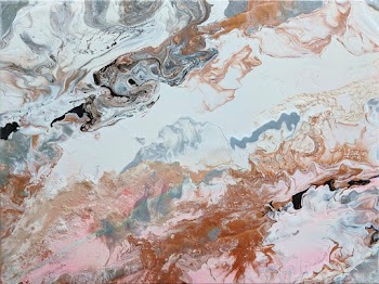 Brown, White, Gray, and Black Abstract Painting