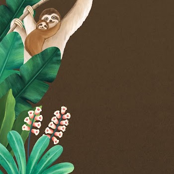 Brown wildlife border background, sloth | Free Photo Illustration - rawpixel