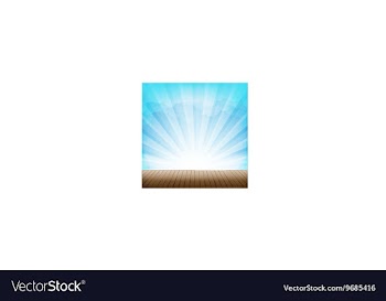  					Brown wood floor texture and cloud blue sky vector image														