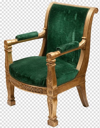 Brown wood-framed green suede padded sofa chair, Armchair Green Royal transparent background PNG clipart