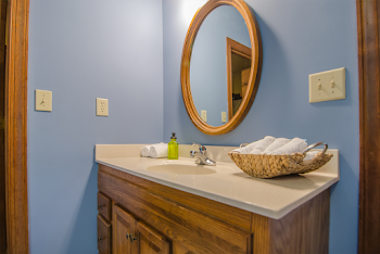 Brown Wooden Base Ceramic Washcloset