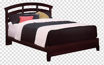 Brown wooden bed frame transparent background PNG clipart