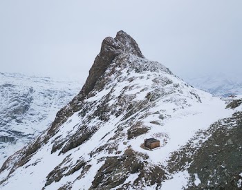 brown wooden cabin in snow field
