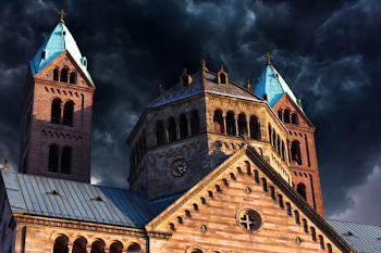 Brown Wooden Cathedral during Night Time