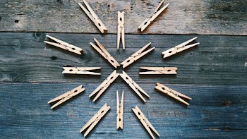 Brown Wooden Clothes Clips