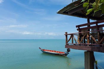 brown wooden cottage near body of water