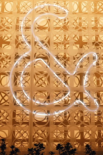 Brown Wooden Cut Out Board With Ampersand Led Light