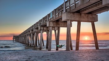 Brown Wooden Dock on Beach