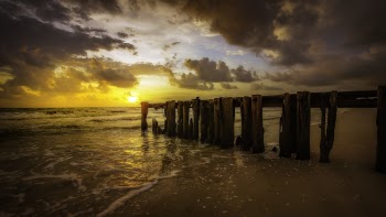 Brown Wooden Dock Overlooking Sunset