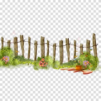 Brown wooden fence, Fence Flower garden , gardening transparent background PNG clipart