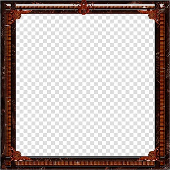 Brown wooden frame transparent background PNG clipart
