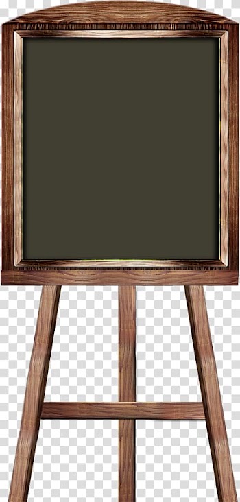 Brown wooden framed easel board, , Billboard transparent background PNG clipart