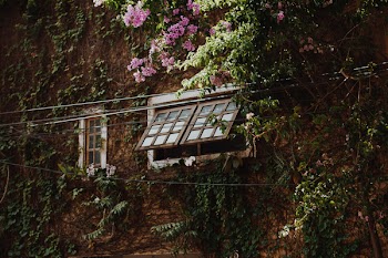 Brown Wooden Framed Glass Window