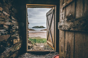 Brown Wooden Opened Door Shed