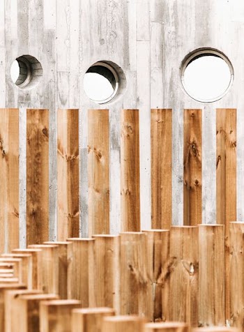 brown wooden posts