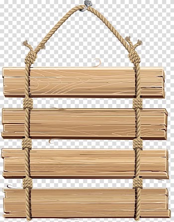 Brown wooden signs, Wood Signage Plank , Wooden ladder transparent background PNG clipart