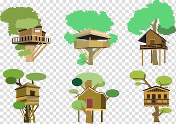 Brown wooden tree house , tree house transparent background PNG clipart