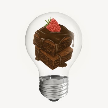 Brownies in light bulb sticker, | Free PSD - rawpixel