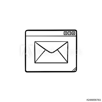 Browser window with message hand drawn outline doodle icon