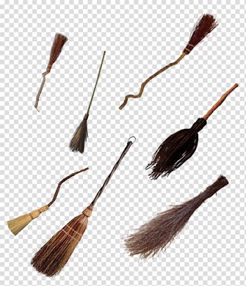 Bruja escoba, assorted stick brooms illustration transparent background PNG clipart