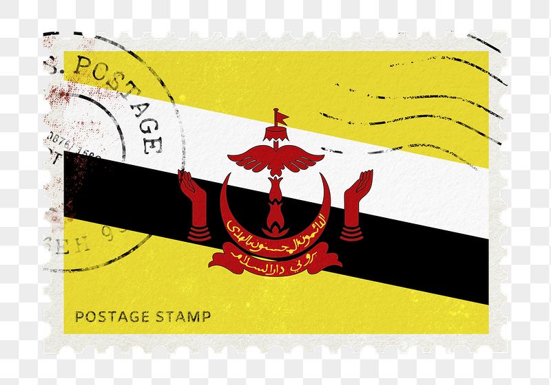 Brunei flag png post stamp | Free PNG - rawpixel