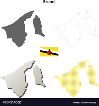 Brunei outline map set vector image