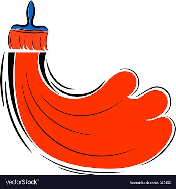 Brush and red paint eps10 vector image