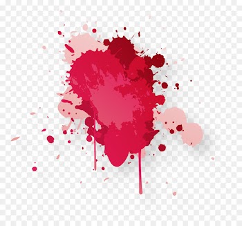 Brush Ink - Red watercolor ink droplets 