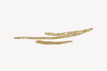 Brush line collage element, gold | Free Photo - rawpixel
