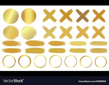 brush stroke and gold circle collection set