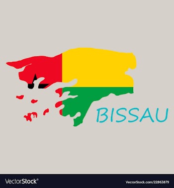 Brush style color flag of guinea bissau vertical vector image
