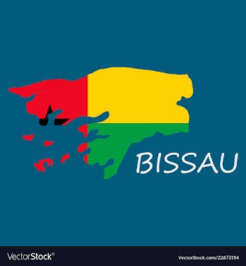 Brush style color flag of guinea bissau vertical vector image