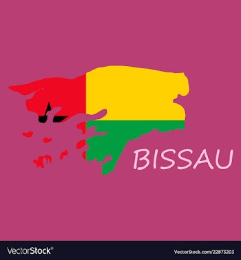 Brush style color flag of guinea bissau vertical vector image