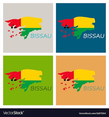 Brush style color flag of guinea bissau vertical vector image