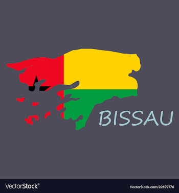 Brush style color flag of guinea bissau vertical vector image