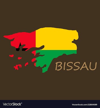 Brush style color flag of guinea bissau vertical vector image