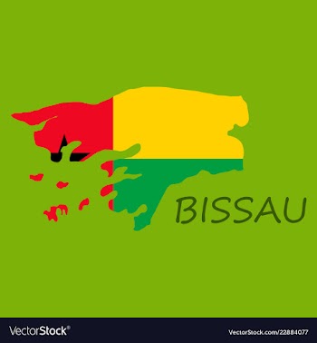 Brush style color flag of guinea bissau vertical vector image