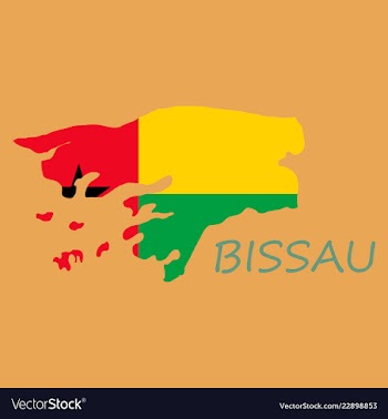 Brush style color flag of guinea bissau vertical vector image