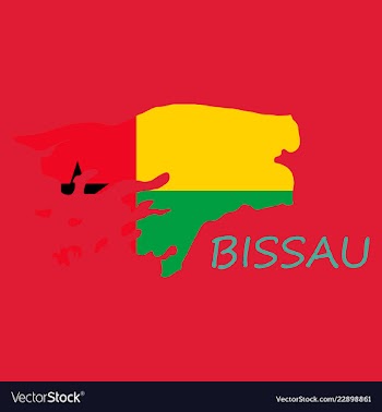 Brush style color flag of guinea bissau vertical vector image