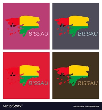 Brush style color flag of guinea bissau vertical vector image