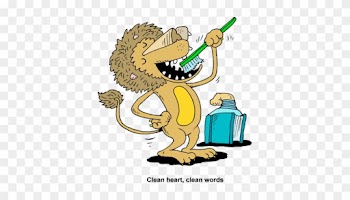 Brush Teeth Image Lion Brushing Teeth Clean Heart Clean - Lion Brushing His Teeth
