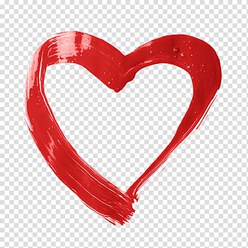 Brush Watercolor painting Heart, stroke transparent background PNG clipart