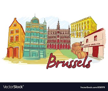 Brussels doodles vector image