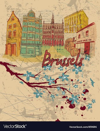 Brussels doodles vector image