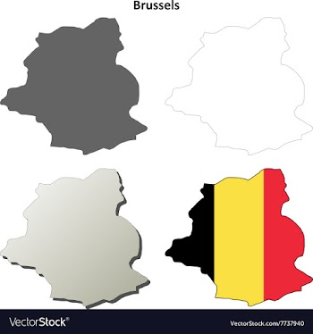 Brussels outline map set vector image
